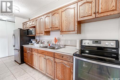 317 4045 Rae Street, Regina, SK - Indoor Photo Showing Kitchen With Double Sink