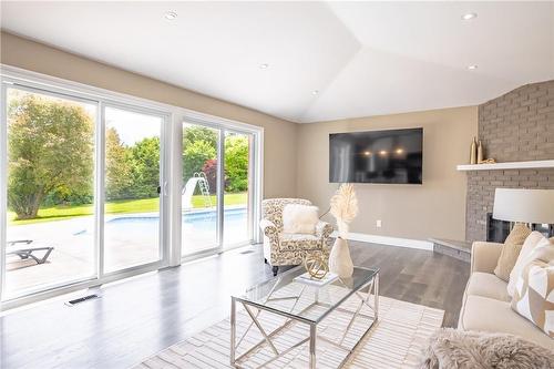 5 Ellen Street, Freelton, ON - Indoor Photo Showing Living Room With Fireplace