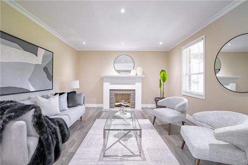 5 Ellen Street, Freelton, ON - Indoor Photo Showing Living Room With Fireplace