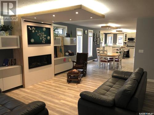 144 5Th Avenue E, Unity, SK - Indoor Photo Showing Living Room With Fireplace