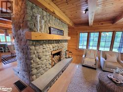 Double sided Stone Fireplace in Living area - 