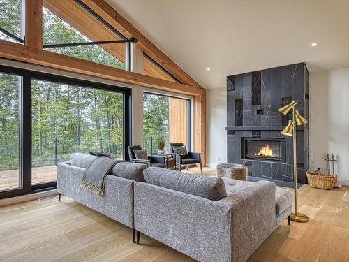 Salon - 565 Ch. Du Refuge, Lac-Supérieur, QC - Indoor Photo Showing Living Room With Fireplace