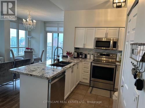 3307 - 388 Prince Of Wales Drive, Mississauga, ON - Indoor Photo Showing Kitchen With Double Sink