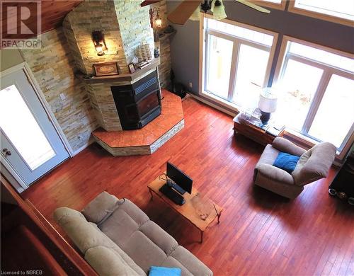 884 Dunlop Shores Road, Elliot Lake, ON - Indoor Photo Showing Living Room With Fireplace