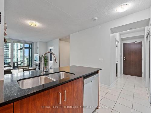 1201-205 Sherway Gardens Rd, Toronto, ON - Indoor Photo Showing Kitchen With Double Sink
