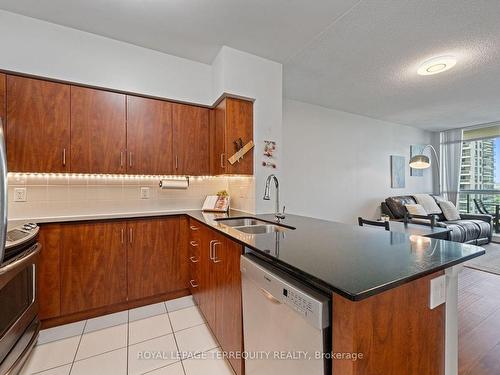 1201-205 Sherway Gardens Rd, Toronto, ON - Indoor Photo Showing Kitchen With Double Sink