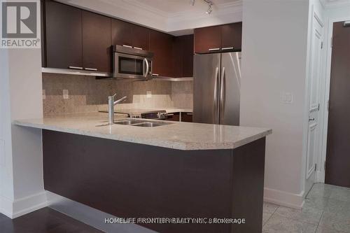 218 - 650 Sheppard Avenue E, Toronto (Bayview Village), ON - Indoor Photo Showing Kitchen With Stainless Steel Kitchen With Double Sink