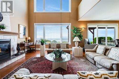 1 Mettawas Lane, Kingsville, ON - Indoor Photo Showing Living Room With Fireplace