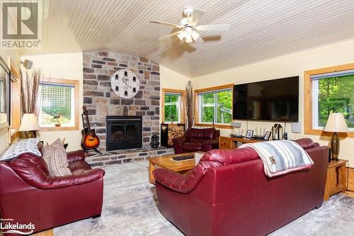 45 Woods Lane, Port Severn, ON - Indoor Photo Showing Living Room With Fireplace