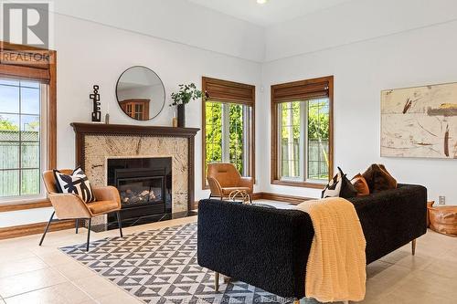 3381 Gundy Park, Windsor, ON - Indoor Photo Showing Living Room With Fireplace