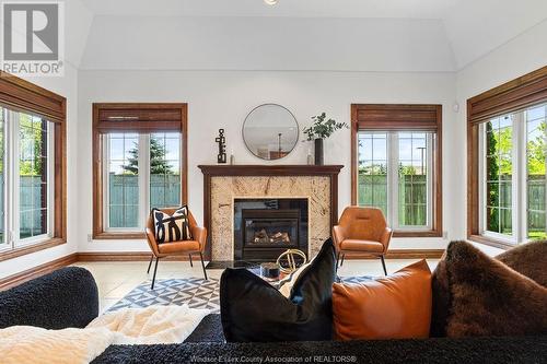 3381 Gundy Park, Windsor, ON - Indoor Photo Showing Living Room With Fireplace