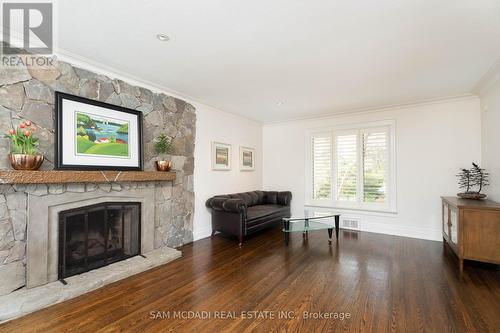 1269 Stavebank Road, Mississauga, ON - Indoor Photo Showing Living Room With Fireplace