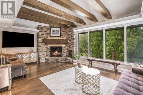 1269 Stavebank Road, Mississauga, ON - Indoor Photo Showing Living Room With Fireplace