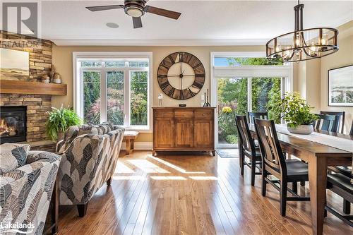 132 East Ridge Drive Unit# 4, Thornbury, ON - Indoor Photo Showing Dining Room With Fireplace