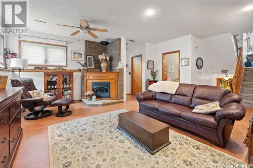 217 Delayen Place, Saskatoon, SK - Indoor Photo Showing Living Room With Fireplace