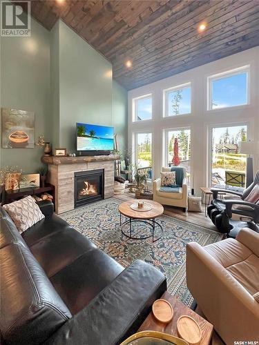 12 Northview Drive, Candle Lake, SK - Indoor Photo Showing Living Room With Fireplace