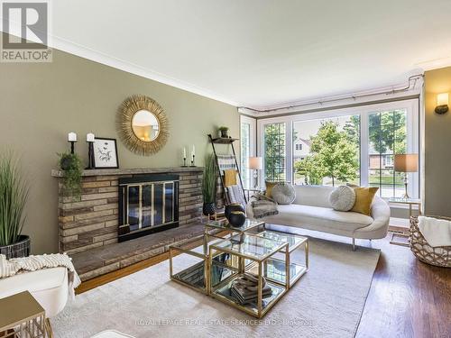 27 Treleaven Drive, Brampton, ON - Indoor Photo Showing Living Room With Fireplace