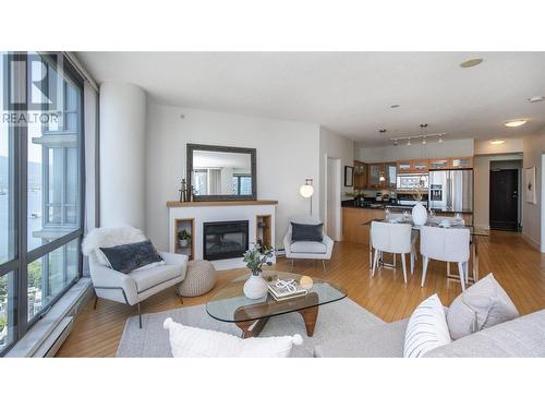 200X 1228 W Hasting Street, Vancouver, BC - Indoor Photo Showing Living Room With Fireplace