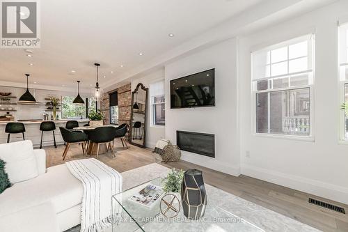 61 Flatt Avenue, Hamilton, ON - Indoor Photo Showing Living Room With Fireplace