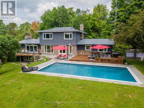 15028 Rockside Road, Caledon, ON - Outdoor With In Ground Pool With Deck Patio Veranda With Backyard