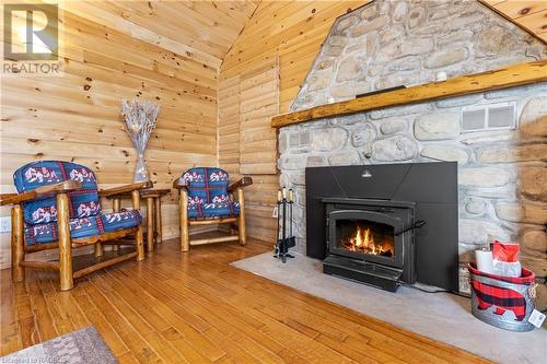 1132 Dyers Bay Road, Miller Lake, ON - Indoor With Fireplace