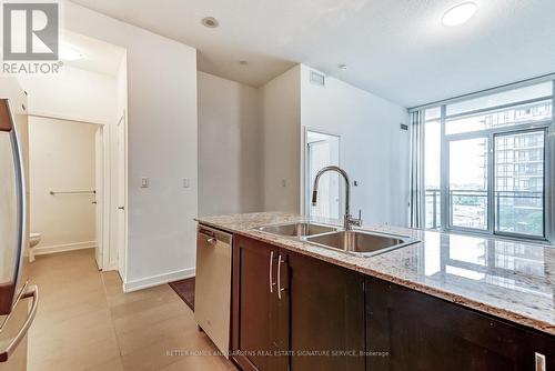 707 - 4065 Brickstone Mews, Mississauga, ON - Indoor Photo Showing Kitchen With Double Sink With Upgraded Kitchen