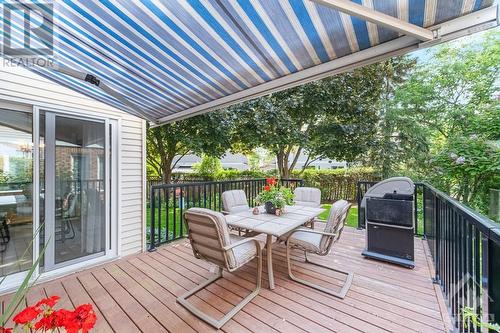 Large deck for summer enjoyment. Note dimensions:  17'5 x 12'6 - 21 Keys Way, Ottawa, ON - Outdoor With Deck Patio Veranda With Exterior