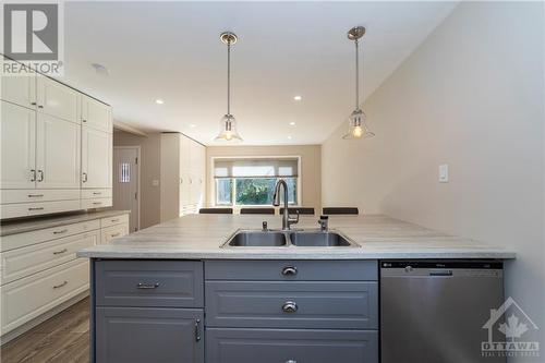 Renovated Kitchen with Tile Floors - 564 Highcroft Avenue, Ottawa, ON - Indoor Photo Showing Kitchen With Double Sink