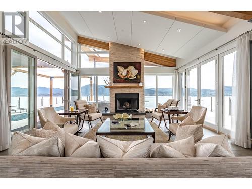 2185 Naramata Road, Naramata, BC - Indoor Photo Showing Living Room With Fireplace