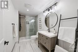 Basement Full bathroom with body spray shower - 