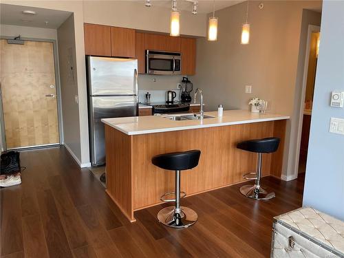 601-834 Johnson St, Victoria, BC - Indoor Photo Showing Kitchen With Double Sink