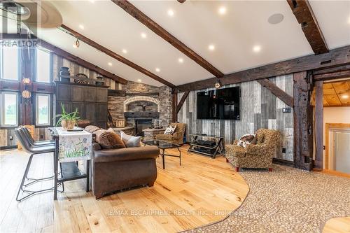 928 Brock Road, Hamilton, ON - Indoor With Fireplace