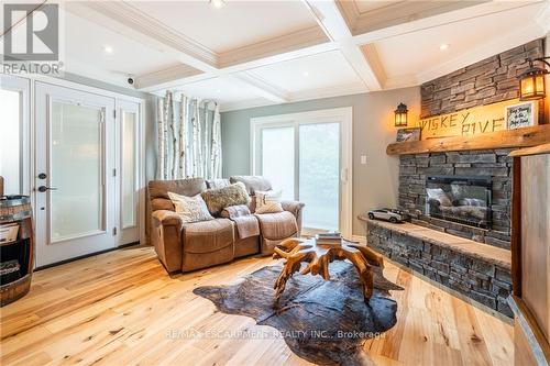 928 Brock Road, Hamilton, ON - Indoor Photo Showing Living Room With Fireplace