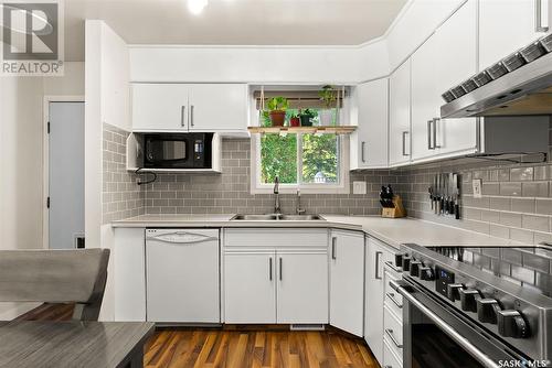 27 Price Crescent, Regina, SK - Indoor Photo Showing Kitchen With Double Sink
