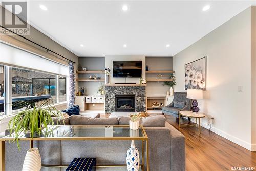 336 Bolstad Way, Saskatoon, SK - Indoor Photo Showing Living Room With Fireplace
