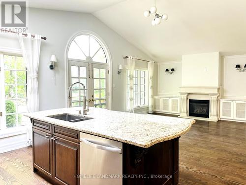 125 Bannatyne Drive, Toronto (St. Andrew-Windfields), ON - Indoor Photo Showing Kitchen With Fireplace With Double Sink