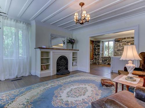 Salon - 411 Ch. Des Moulins, Mont-Saint-Hilaire, QC - Indoor Photo Showing Living Room With Fireplace