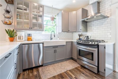 121 Balmoral Avenue N, Hamilton, ON - Indoor Photo Showing Kitchen With Stainless Steel Kitchen With Upgraded Kitchen