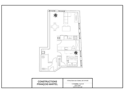 Drawing (sketch) - 304-175 Rue St-Jean, Québec (La Cité-Limoilou), QC - Other