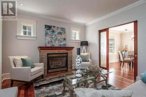 36 Union Street E, Waterloo, ON - Indoor Photo Showing Living Room With Fireplace