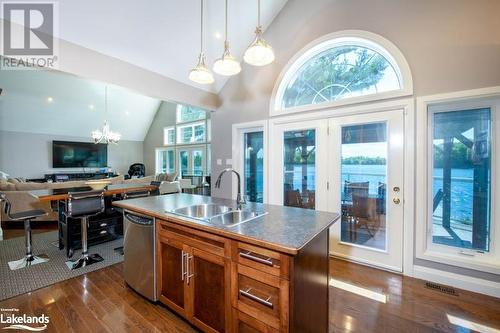 Kitchen with walk out to deck - 2066 Beman Point Lane, Coldwater, ON - Indoor