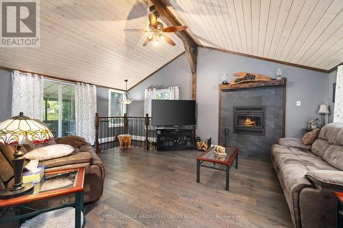 20 Mccreedie Street, Kawartha Lakes, ON - Indoor Photo Showing Living Room With Fireplace