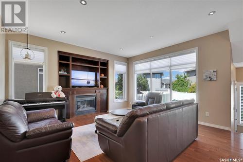 8338 Wascana Gardens Way, Regina, SK - Indoor Photo Showing Living Room With Fireplace