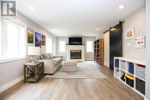 125 Louise Ave, Sault Ste. Marie, ON - Indoor Photo Showing Living Room With Fireplace