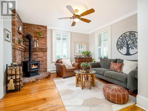 22 Mary Street, Milton, ON - Indoor Photo Showing Living Room With Fireplace