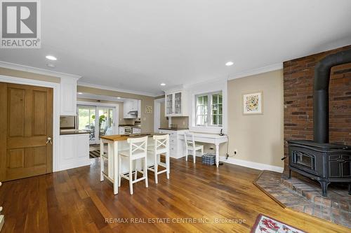 5955 Third Line, Erin, ON - Indoor Photo Showing Dining Room With Fireplace