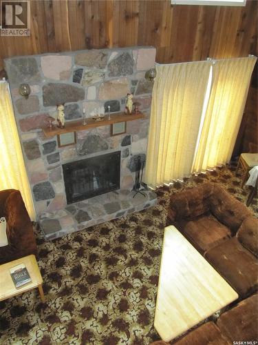 533 Dustin Place, Turtle Lake, SK - Indoor Photo Showing Living Room With Fireplace