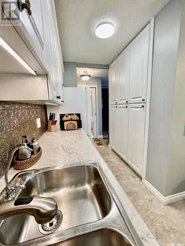 415 4045 Rae Street, Regina, SK - Indoor Photo Showing Kitchen With Double Sink