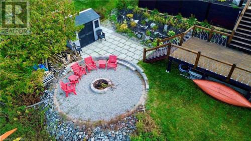 Arial View - Deck/Firepit/Shed - 155 West Peninsula Road, North Bay, ON - Outdoor With Deck Patio Veranda