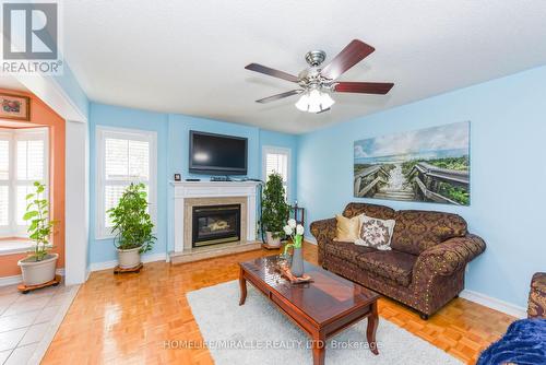 38 Mint Leaf Boulevard, Brampton, ON - Indoor Photo Showing Living Room With Fireplace
